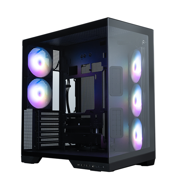 корпус ZALMAN D50, ATX, BLACK, WINDOW, 1xCombo (2.5'' or 3.5''), 2x2.5'', 2x3.5'', 1xUSB TYPE-C, 2xUSB3.0, SIDE 3x120 ARGB, REAR 2x120 ARGB