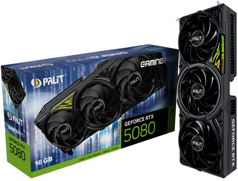 Видеокарта PALIT NE75080019T2-GB2031Y RTX5080 GAMINGPRO 16GB GDDR7 256bit 3-DP HDMI V1/mouse pad/sticker