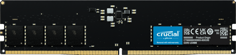 Оперативнвая память Crucial by Micron 32GB DDR5-4800 UDIMM (CT32G48C40U5) CL40 1.1V, 1 Year Warrаnty