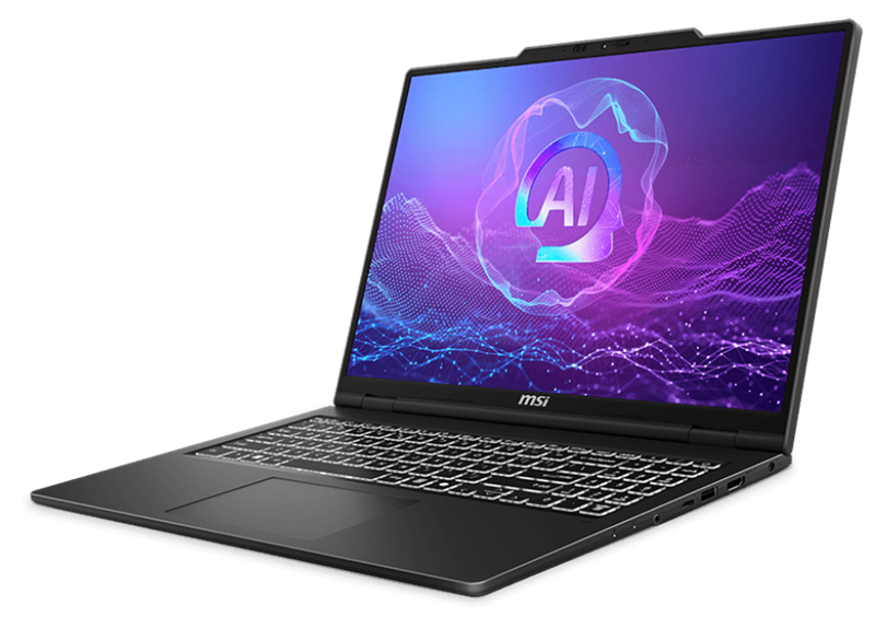 Ноутбук MSI Venture A16 AI+ A3HMG AMD Ryzen AI 5 340 16" 16:10 2K OLED (2048*1280) 120Hz,DDR5 16GB (8GB*2),512GB SSD, Intel Arc Graphics,75Whr,1,9kg,1y,Dos,Solid Gray