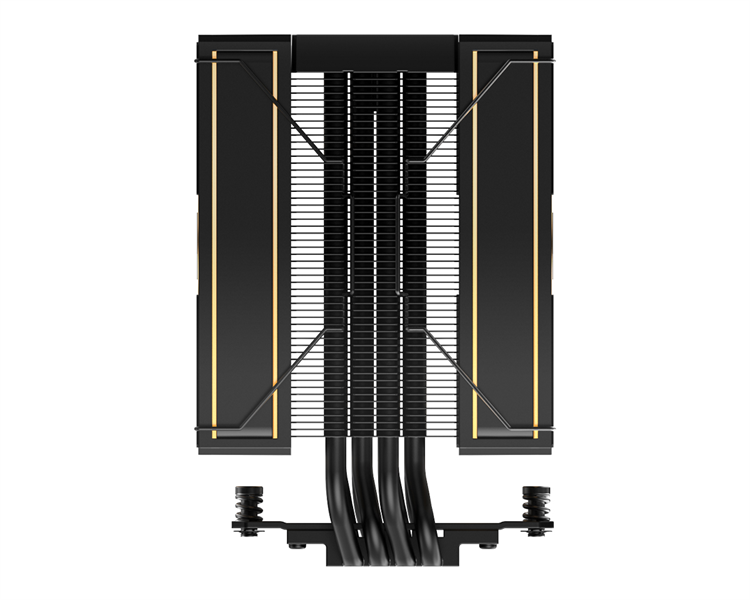 Кулер для процессора ID-COOLING FROZN A410 GDL LGA1700/1200/115X/AM5/AM4 (10шт/кор, TDP 220W, PWM, 4 тепл.трубки прямого контакта, FAN 120mm, черно-золотой) RET