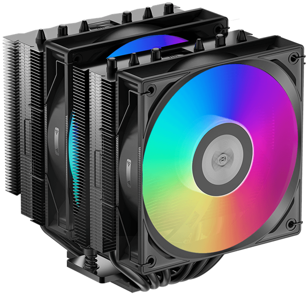 Кулер для процессора PCCooler RT620 ARGB BK, 2x120mm ARGB FAN, 6 HEAT PIPES, 4-PIN PWM, 500-2200 RPM, 34.9 DBA, HYDRO BEARING, LGA 1851/1700/1200/115X, AMD AM5/AM4