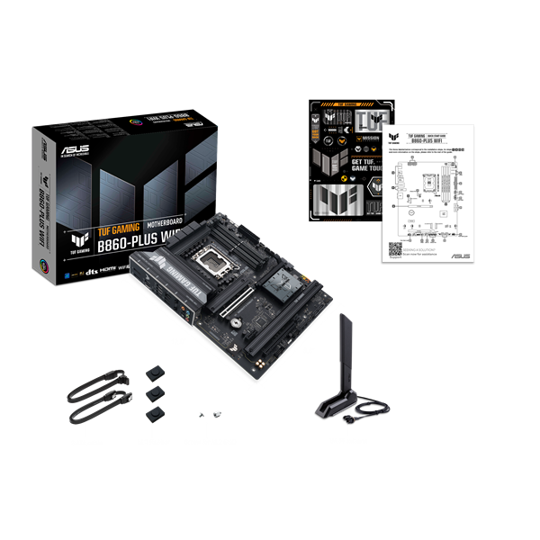 Материнская плата ASUS TUF GAMING B860-PLUS WIFI, LGA1851, B860, 4*DDR5, 4*SATA, 3*M.2, 5*USB 3.2, 2*USB 2.0, Type-C, 2*PCIx16, 1*PCIx1, DP+HDMI, ATX; 90MB1JL0-M0EAY0