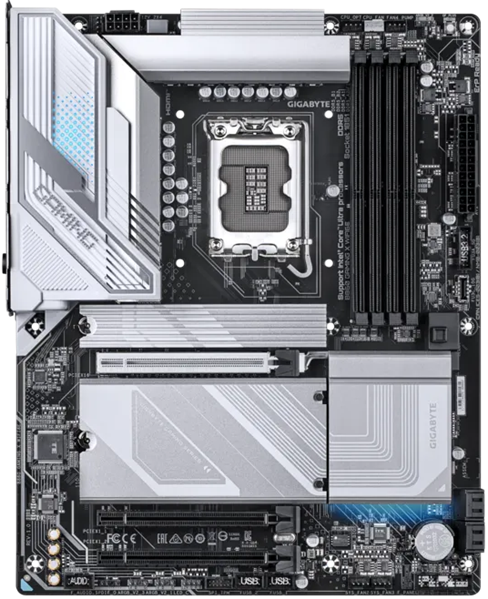 Материнская плата GIGABYTE B860 GAMING X WIFI6E, LGA1851, B860, 4*DDR5, 4*SATA, 2*M.2, 2*USB 3.2, 3*USB 2.0, 3*PCIx16, HDMI+2*DP, ATX