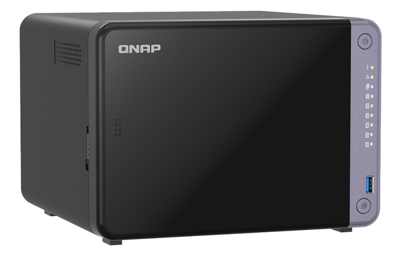 система хранения данных QNAP SMB QC 2GhzCPU/4Gb/upto 6HDD, up to 22 with TL-D1600S/SATA(3,5" 2,5")/ 2xUSB3.2/1xHDMI/1xExp.slot/2x2,5Gb 2x10Gb(SFP+)/iSCSI/1xPS/2YW