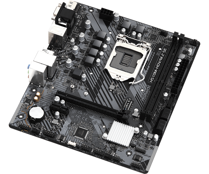 Материнская плата ASROCK H510M-HDV/M.2 SE, LGA1200, H470, 2*DDR4, 4*SATA, 1*M.2, 4*USB 3.2, 2*USB 2.0, 1*PCIx16, 1*PCIx1, D-Sub+HDMI+DVI-D, mATX