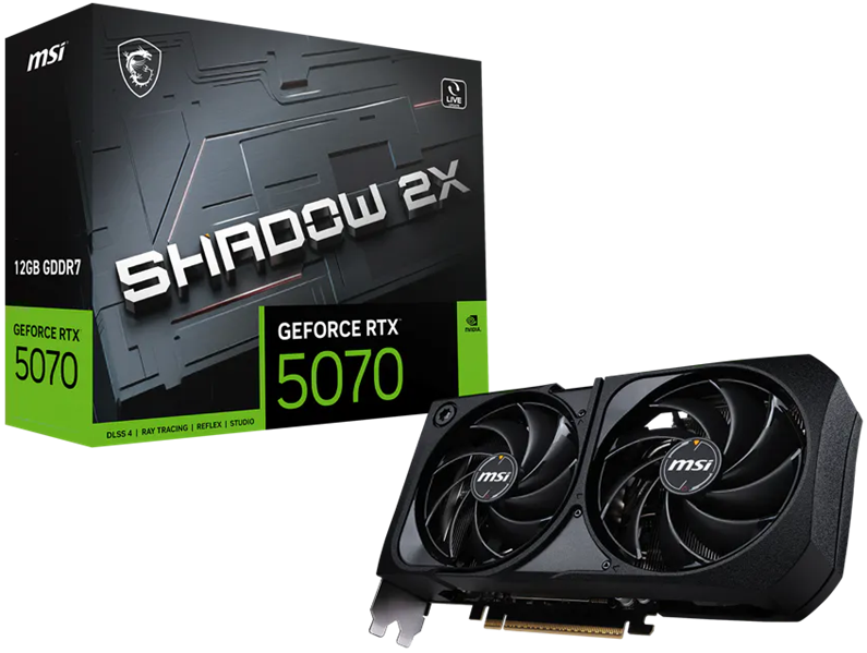 Видеокарта MSI RTX 5070 12G SHADOW 2X//RTX 5070, HDMI, DP*3, 12G , D7