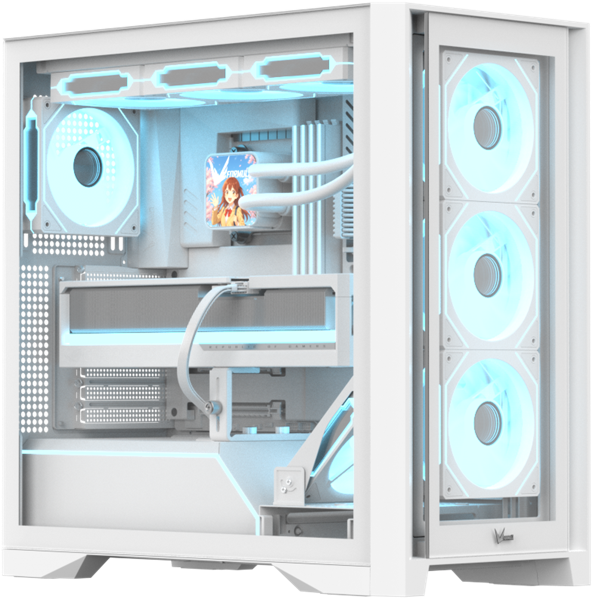 корпус Formula V Line Air Power G8 White, ATX, Dual Front Panels, TYPE-C*1, USB3.0*1 (замят угол)