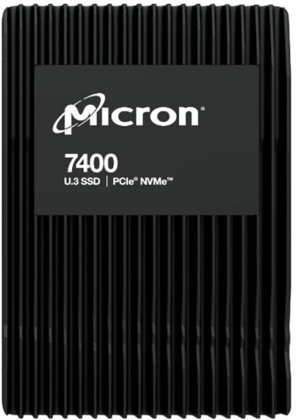 Твердотельный накопитель Micron 7400 MAX 1.6TB NVMe U.3 (15mm) PCIe NVMe Gen4 1x4 (v1.4) R6500/W2200MB/s 3D TLC MTTF 2М 430K/224K IOPS SSD Enterprise Solid State Drive, 1 year, OEM