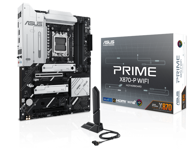 Материнская плата ASUS PRIME X870-P WIFI, AM5, X870, 4*DDR5, 2*SATA, 4*M.2, 4*USB 3.2, 2*USB 2.0, 2*Type-C, 5*PCIx16, HDMI, ATX; 90MB1IS0-M0EAY0 (незначительное повреждение коробки)