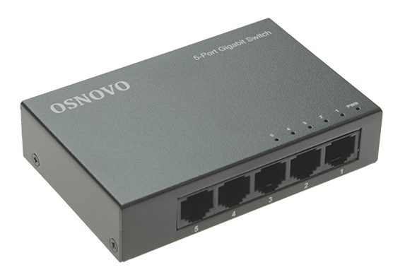 Неуправляемый коммутатор OSNOVO SW-5G Неуправляемый коммутатор Gigabit Ethernet на 5 портов. Порты: 5 x GE (10/100/1000Base-T). Auto MDI/MDIX Встроенная грозозащита 2кВ. В комплекте БП DC12V(1A). Размеры (ШхВхГ): 100 x 23 x 6