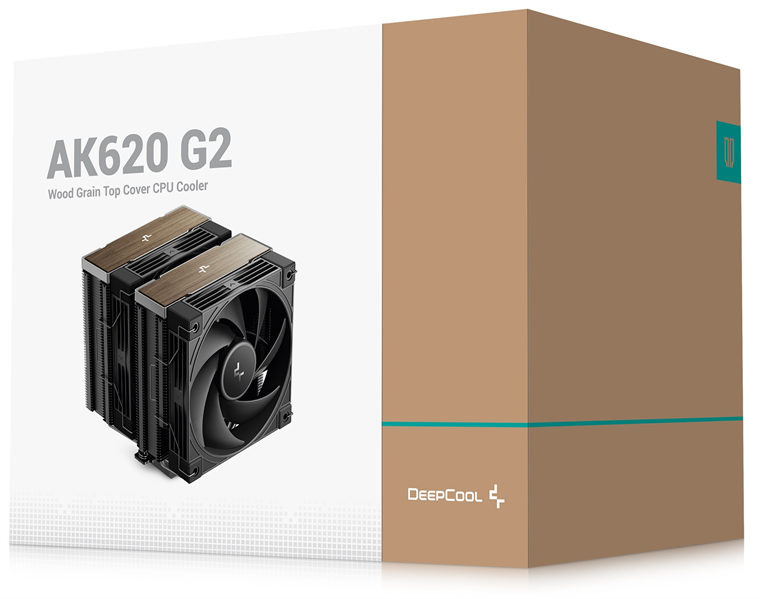 Кулер для процессора DEEPCOOL AK620 G2 LGA1851/1700/1200/115X/AM5/AM4 (8шт/кор, TDP 260W, PWM, DUAL Fan 120mm, 6 тепл. трубок, Copper Base, Wood-grain top cover, черный) RET (R-AK620G2-BKNNMN-GJD)
