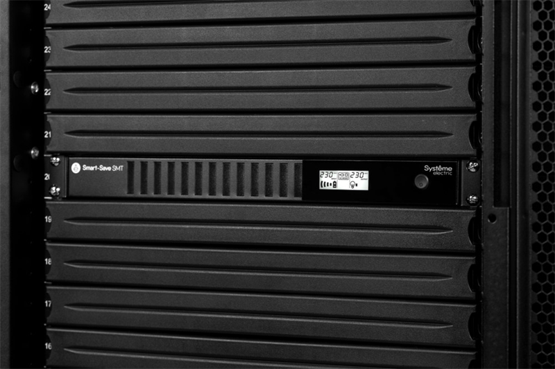 Источник бесперебойного питания Systeme Electric Smart-Save SMT, 750VA/450W, RM 1U, Line-Interactive, LCD, Out: 230V 4xC13, SNMP Intelligent Slot, USB, RS-232