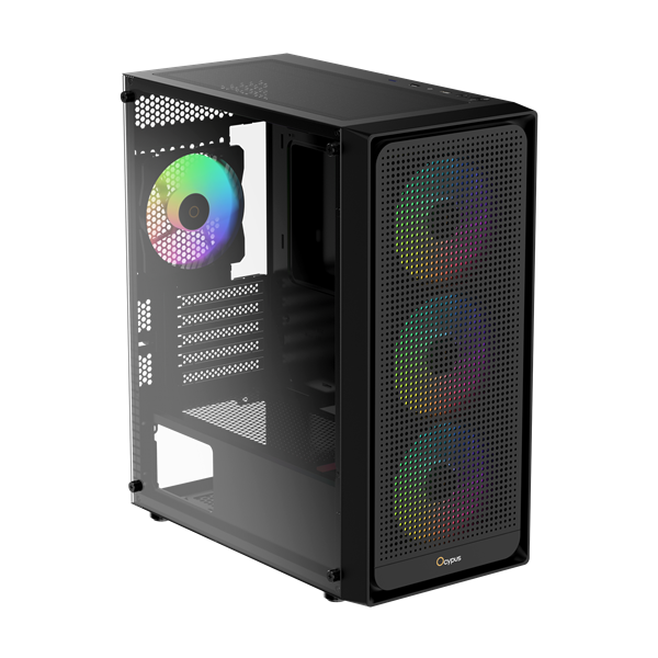 корпус Ocypus Gamma C50 BK ARGB, MATX, USB3.0*1+USB2.0*2, FRONT 3x120mm ARGB, REAR 1x120mm ARGB (существенное повреждение коробки)