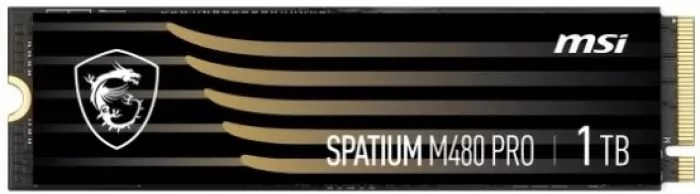 Твердотельный накопитель MSI SSD SPATIUM M480 PRO 1TB M.2 2280 PCle 4.0 NVMe R7400/W6000MB/s 3D NAND TLC MTBF 1.5M 750000/1000000 IOPS 700TBW buffered