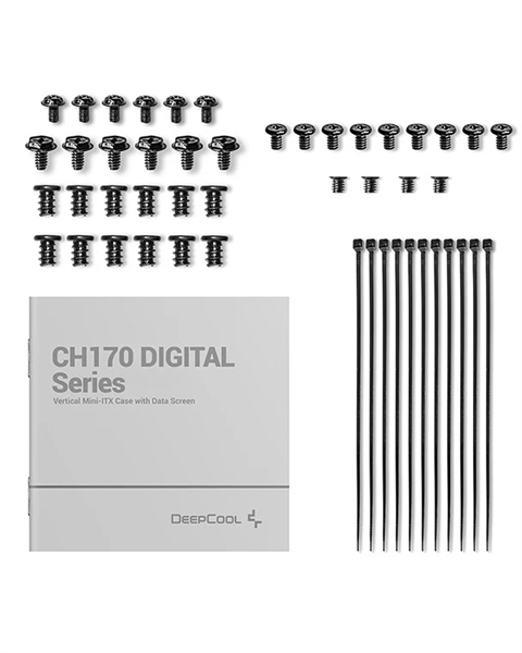 корпус Deepcool CH170 DIGITAL без БП, черный, MINI-ITX (R-CH170-BKNPI0D-G-1)