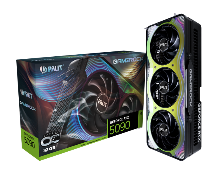 Видеокарта PALIT NE75090S19R5-GB2020G RTX5090 GAMEROCK OC 32GB GDDR7 512bit 3-DP HDMI