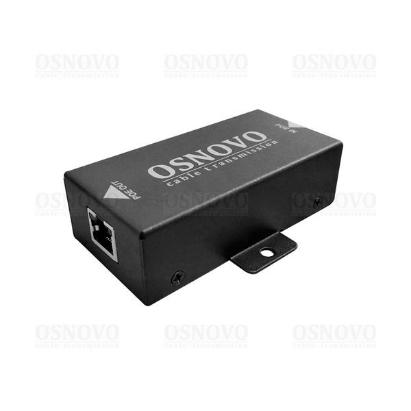 Удлинитель Ethernet+PoE OSNOVO E-PoE/1 PoE удлинитель 10M/100M Fast Ethernet до 500м. Увеличение расстояния передачи данных + питание на 100м. При каскадном подключении - 2 x E-Poe/1: до 300м (до 12W), 3 x E-Poe/1: до 400м (