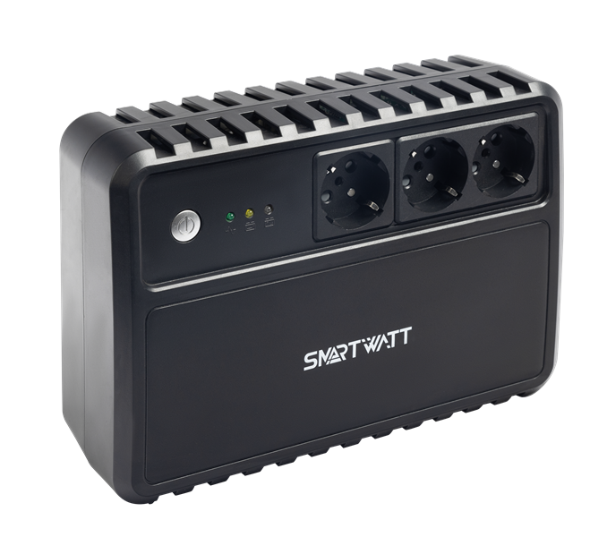Источник бесперебойного питания SMARTWATT ИБП линейно-интерактивный, 800/480 ВА/Вт, напольный, LED индикация, Schuko CEE7/4 - 3 шт.