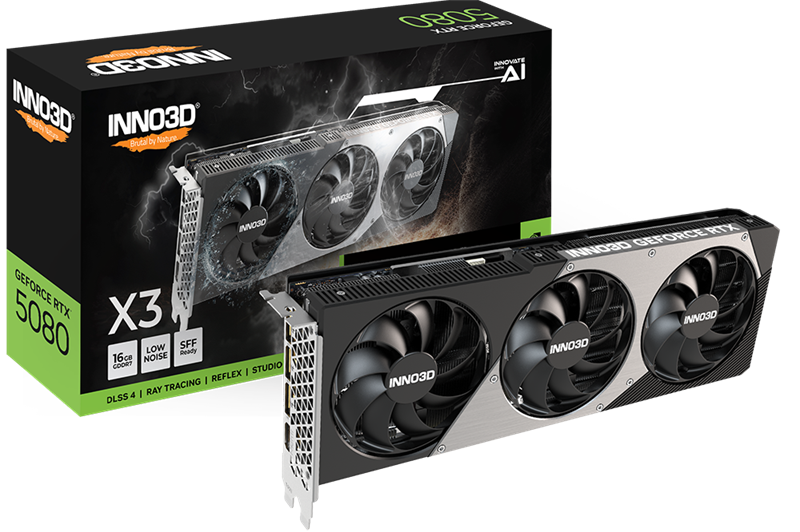 Видеокарта INNO3D RTX 5080 X3//RTX5080, HDMI, DP*3, 16G,D7