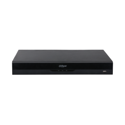 Видеорегистратор DAHUA 16-канальный IP-видеорегистратор c PoE, 4K, H.265+ и ИИ Входящий поток до 384Мбит/с; сжатие: H.265+, H.265, H.264+, H.264, MJPEG; разрешение записи до 32Мп; накопители: 2 SATA III до 20Тбайт; во