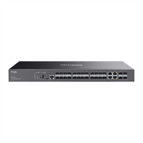 Коммутатор TP-Link SG5428XF, Omada Campus 24-Port SFP Stackable Lite L3 Managed Switch with 4 10G Slots