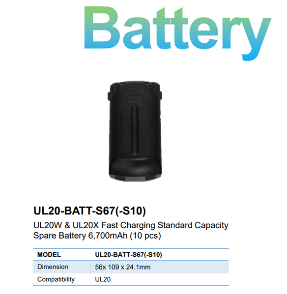 Аккумулятор M3 Mobile ASSY: UL20W & UL20X/UL30 Fast Charging Standard Capacity Spare Battery 6,700mAh