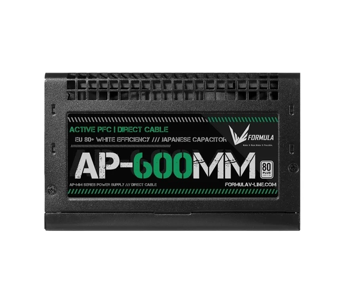 блок питания Formula V Line AP-600MM, 600W, APFC, 80+, 12cm Fan