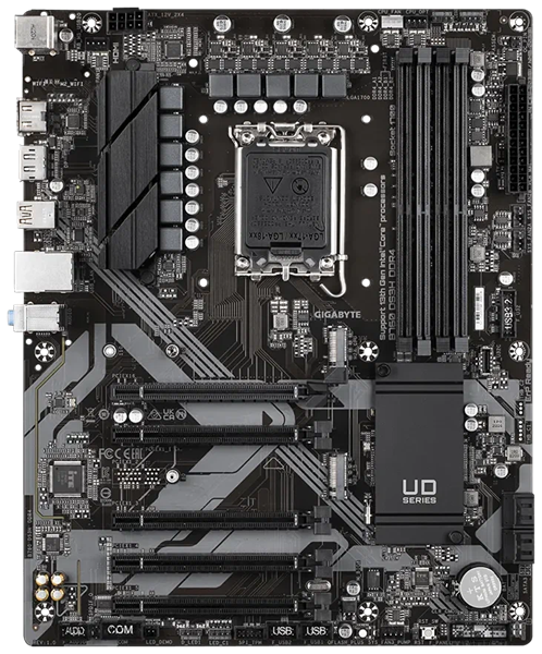 Материнская плата GIGABYTE B760 DS3H DDR4, LGA1700, B760, 4*DDR4, 4*SATA, 2*M.2, 1*USB 3.2, 4*USB 2.0, Type-C, 5*PCIx16, HDMI+DP, ATX