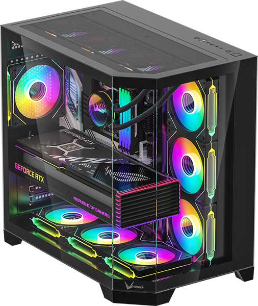 корпус Formula V Line Crystal Z6 Black, ATX, Left & Front & Bevel side Tempered Glass, TYPE-C*1, USB3.0*2