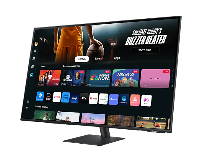 Samsung 43" Smart display M7 M70D S43DM700UI (VA 32:9 3840x2160x60Hz 4ms 300cd 5000:1 178/178 1,07B HDMI x2; USB-C (65 Вт) USB2.0x2 SmartServ(Tizen™),WiFi5, BT5.2, RC Spk 2x10W Tilt VESA Black