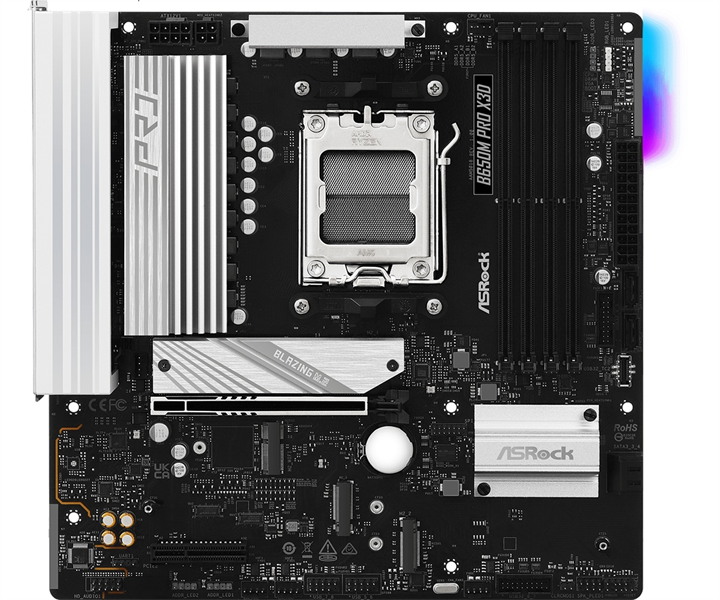 Материнская плата ASROCK B650M X3D, AM5, B650, 4*DDR5, 4*SATA, 3*M.2, 3*USB 3.2, 4*USB 2.0, Type-C, 2*PCIx16, 1*M.2 (Key E), HDMI+DP, mATX