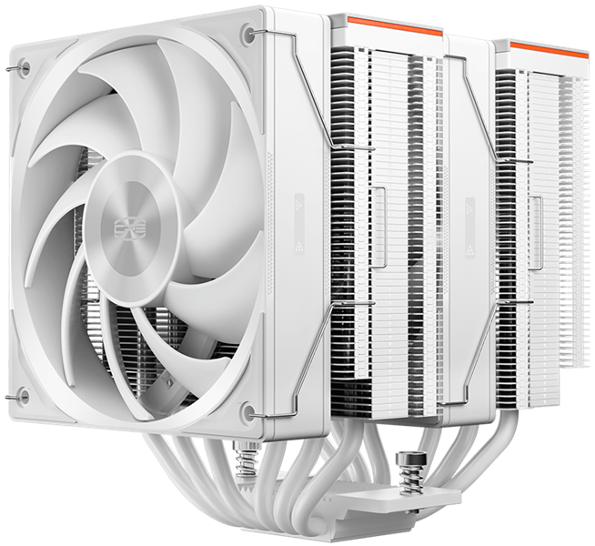 Кулер для процессора PCCooler RZ620 WH, 2x120mm FAN, 6 HEAT PIPES, 4-PIN PWM, 500-2200 RPM, 32 DBA, FDB BEARING, LGA 1851/1700/1200/115X, AMD AM5/AM4