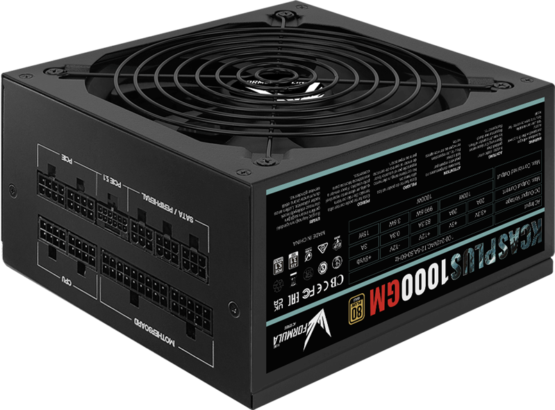 Блок питания Formula V Line KCAS PLUS 1000GM, 1000W, ATX3.1/PCIe5.1, APFC, 80+ Gold, 14cm Fan, Full Modular