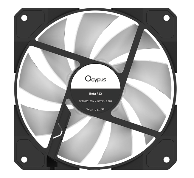 Вентилятор для корпуса Ocypus Beta F12 BK ARGB, 120x120x25mm, 3-PIN, 800-1600 RPM, 29 DBA MAX, HYDRO BEARING