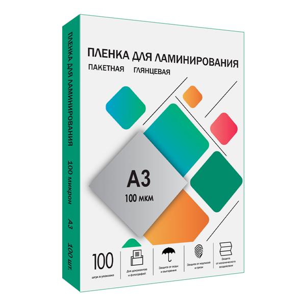 Пленка для ламинирования Гелеос пленка формат А3, глянцевая 303х426 (100 мик) 100 шт.