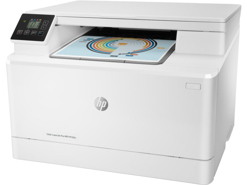 Многофункциональное устройство HP Color LaserJet Pro MFP M182n (p/c/s ,A4, 16ppm, 256Mb, USB, Fast Ethernet10/100 Base-TX,1 tray 150, cartridge 800&700 cmy in box, Repl. T6B70A) (7KW54A#B19)