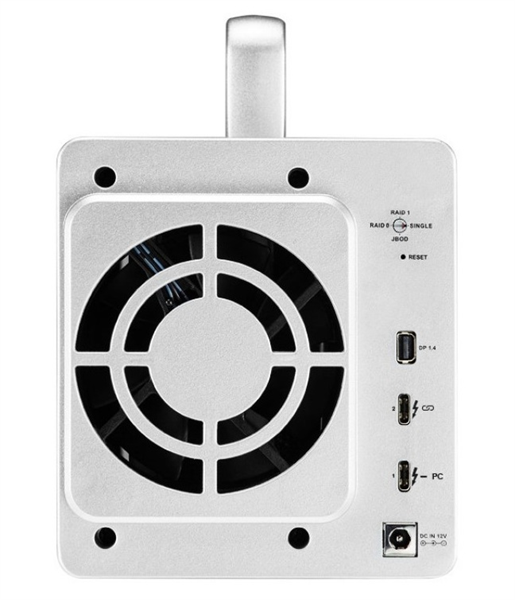Система хранения данных TerraMaster D2-Thunderbolt3 DAS tower/JBOD,RAID0,1/up to 2 HS SATA(3,5' or 2,5')/1xDP1.4/2x40GbThunderbolt3/1xPS/1YW