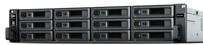 Система хранения данных Synology 2U/12bay QC 3,35GhzCPU/8Gb(32)/RAID0,1,10,5,6/upto 24HDD (1xRX1223RP)/2xUSB3.2/1xMini-SAS/2xGigEth/2x10Geth/1xExpslot/iSCSI/1YW/no rail