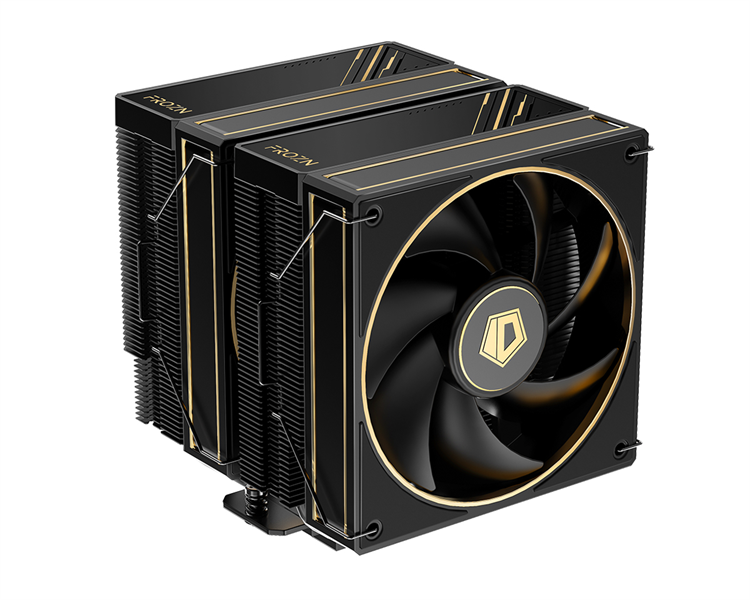 Кулер для процессора ID-COOLING FROZN A620 GDL LGA1700/1200/115X/AM5/AM4 (8шт/кор, TDP 270W, PWM, черно-золотой, 6 тепл.трубок + медная база, DUAL FAN 120mm) RET