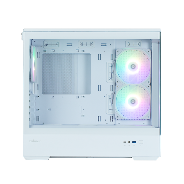 корпус ZALMAN P30 V2, MATX, WHITE, WINDOW, 2x3.5", 3x2.5", 1xUSB TYPE-C, 1xUSB3.0, SIDE 2x120mm ARGB, REAR 1x120mm ARGB, VGA support