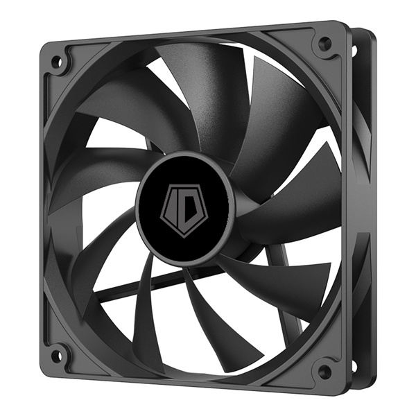 Вентилятор для корпуса ID-COOLING XF-120-K 120x120x25мм (60шт./кор, PWM, Low Noise, резиновые углы, 700-1800об/мин, черный) BOX