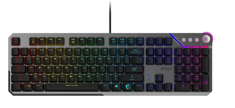 Клавиатура Gaming Keyboard MSI STRIKE 600 SILENT, Wired, Mechnical, with Multimedia functions, Kailh Midnight Pro Silent Switch, MYSTIC LIGHT RGB