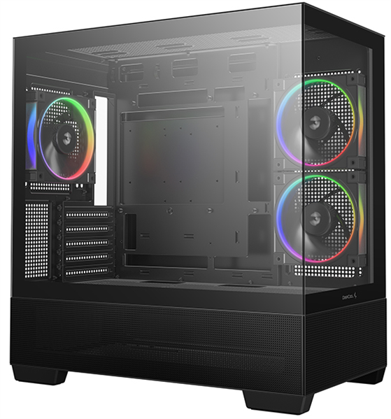 корпус Deepcool CG380 3F без БП, боковое окно (панорама), 3x120mm ARGB PWM вентилятора, черный, mATX (R-CG380-BKAGM3-G)