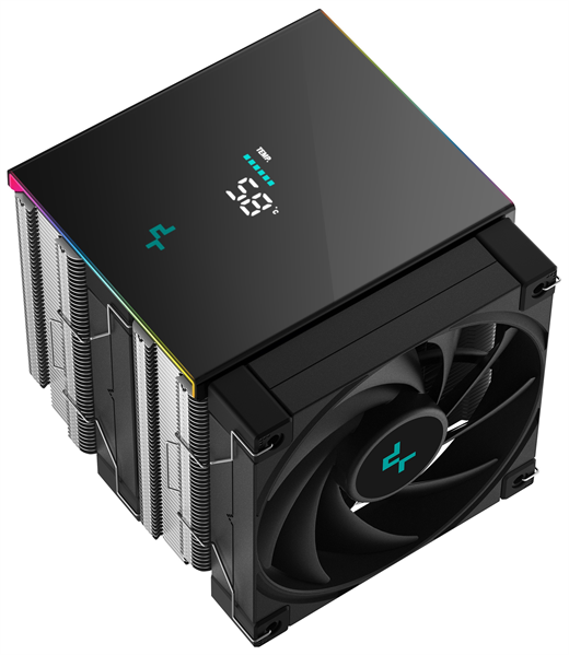 Кулер для процессора DEEPCOOL AK620 DIGITAL SE LGA20XX/1700/1200/115X/AM5/AM4 (9шт/кор, TDP 260W, PWM, DUAL Fan 120mm, 6 тепл. трубок, ARGB, черный) RET (R-AK620-BKADMN-GJD)