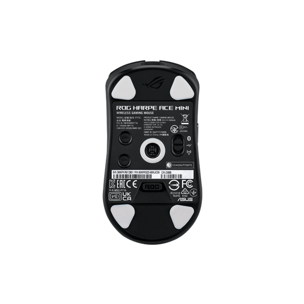 Мышь ASUS ROG HARPE ACE MINI, 49g, 2.4GHz RF, Bluetooth 5.1, 36K DPI sensor, 5 Programmable Buttons, Black