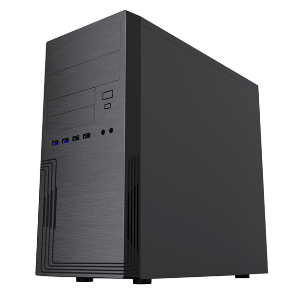 корпус MiniTower Powerman ES555 Black PM-450ATX U3*2+TypeC*2+2*combo Audio; intrusion switch; Extra 2xHDD cage; mATX