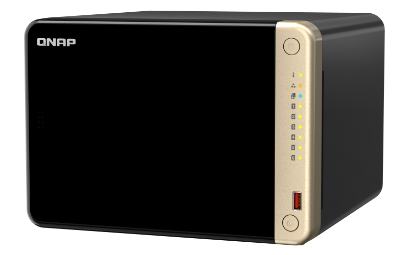 Системы хранения данных QNAP SMB QC 2GhzCPU/8Gb/upto 6HDD, up to 22 with TL-D800C/SATA(3,5" 2,5")/ 2xUSB3.2 2xUSB2.0/1xHDMI/1xExp.slot/2x2,5Gb/iSCSI/1xPS/3YW TS-664-8G-EU-RU
