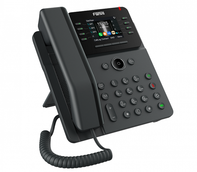 SIP-Телефон Fanvil V62G (Замена X303G), 12 SIP-акк., 2,8", 320x240 Цвет. экран, POE, БП в комп., 2x1 Gbps, Чёрный