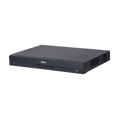 Видеорегистратор DAHUA 16-канальный IP-видеорегистратор 4K, H.265+ и ИИ Входящий поток до 256Мбит/с; сжатие: H.265+, H.265, H.264+, H.264, MJPEG; разрешение записи до 16Мп; накопители: 2 SATA III до 16Тбайт; воспроизв